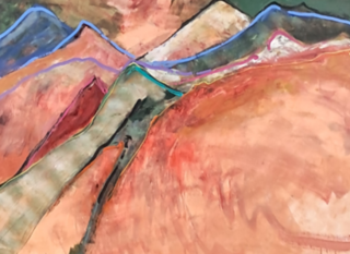 Acryl op doek, Maya Wildevuur, Landschap, 1999